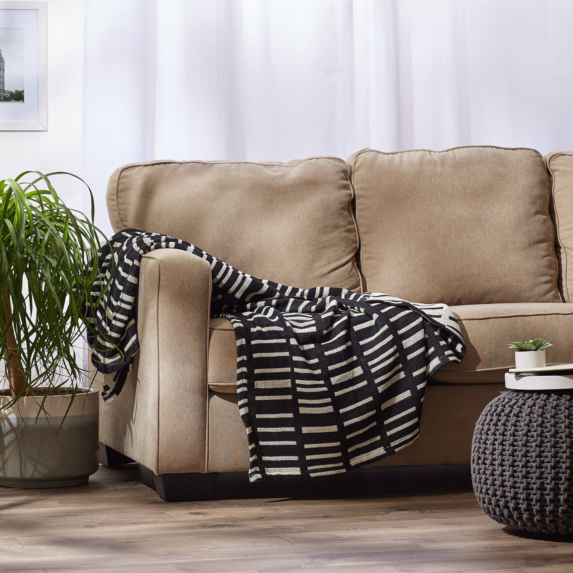 DII® Black Urban Jacquard Throw